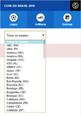 Tabela da Copa do Brasil 2017 android App screenshot 2
